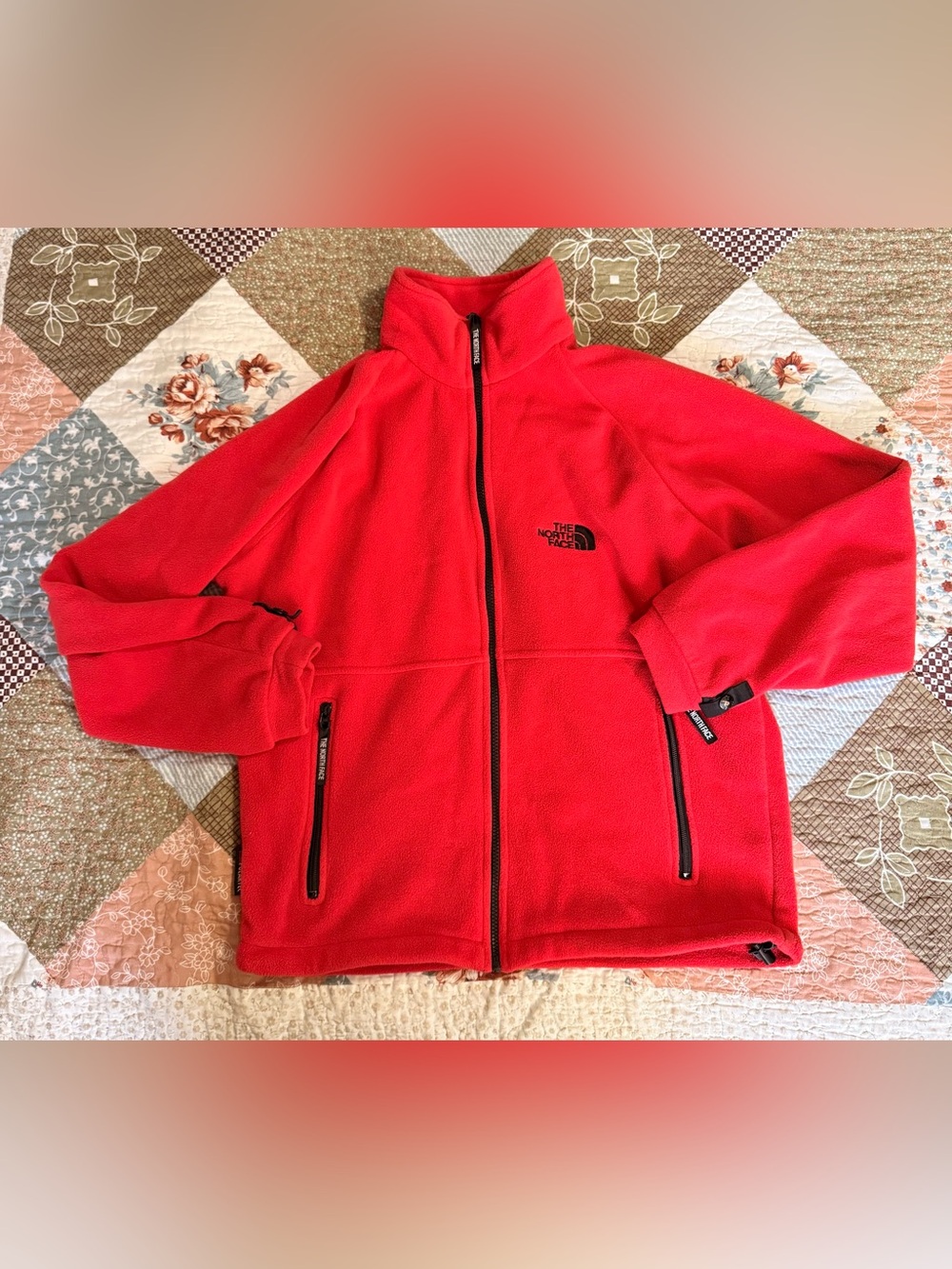 Vintage men’s The North Face Genesis Fleece Jacket Polartec Red size Medium